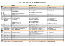 Gottesdienste Pfarrverband M&auml;rz bis 1. Mai 2016