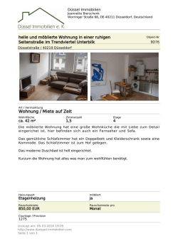 helle und m&ouml;blierte Wohnung in einer ruhigen
