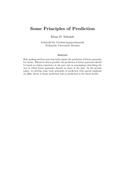 Some Principles of Prediction - Technische Universit&auml;t Dresden