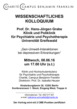 fu berlin - Klinik für Psychiatrie und Psychotherapie