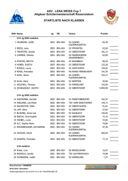 interne Startliste nach Klassen