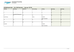 Abfallkalender - Am Mühlacker - Januar 2016