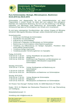 Innenraum- & Pilzanalyse - Pilzanalyse Dipl. Biol. Kerstin Aretz