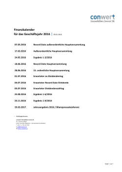 Finanzkalender GJ 2016