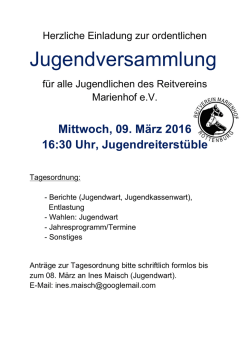 Jugendversammlung - Marienhof Rottenburg