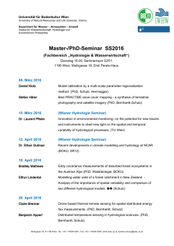 Master-/PhD-Seminar SS2016 - Department für Wasser