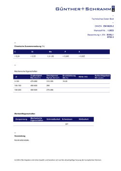 Technisches Daten Blatt DIN/EN : EN10025-2 Werkstoff