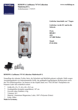 RIMOWA Lufthansa 747-8 Collection Multiwheel® L