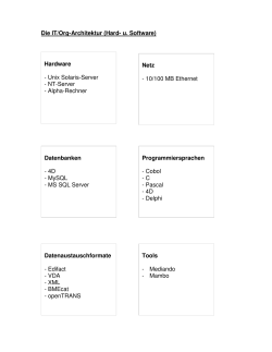 Die IT/Org-Architektur (Hard- u. Software) Netz