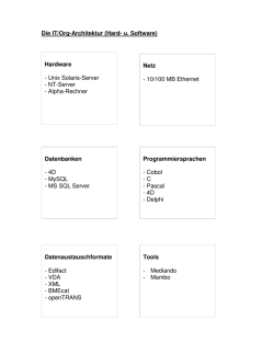 Die IT/Org-Architektur (Hard- u. Software) Netz