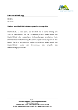Pressemitteilung - der Stadt Marktredwitz