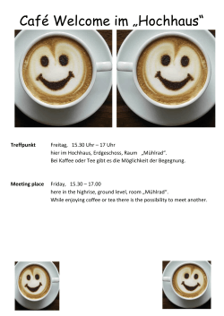 Café Welcome im „Hochhaus“ - Evangelische Petrusgemeinde Rastatt