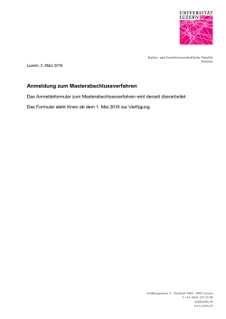 Anmeldung zum Masterabschlussverfahren