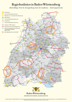Übersichtskarte der Regiobuslinien  - Baden