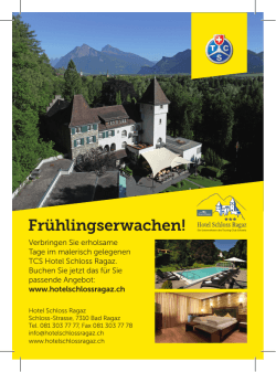 Frühlingserwachen! - Hotel Schloss Ragaz