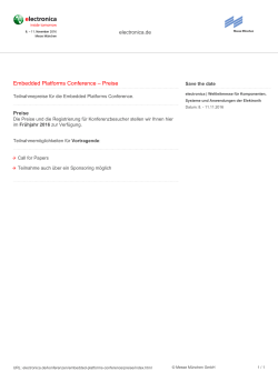 Embedded Platforms Conference – Preise