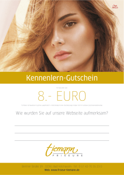 Gutschein im Wert von 8 Euro