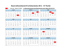 Reservationsübersicht Schützenstube 2016