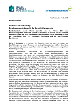 Inklusion durch Bildung - Bundeskanzlerin besucht die