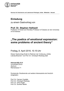 „The poetics of emotional expression: some problems of ancient