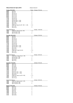 Zeitplan für 2016