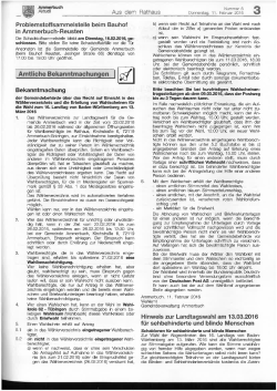 Öffentliche Bekanntmachung über das Rechts auf Einsicht in das