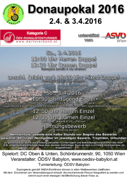 Donaupokal 2016 2.&3.4.2016