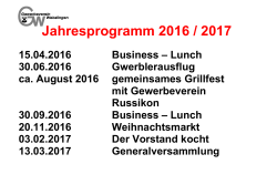 Jahresprogramm 2016 / 2017 - Gewerbeverein Weisslingen