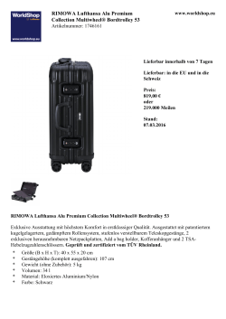 RIMOWA Lufthansa Alu Premium Collection Multiwheel® Bordtrolley