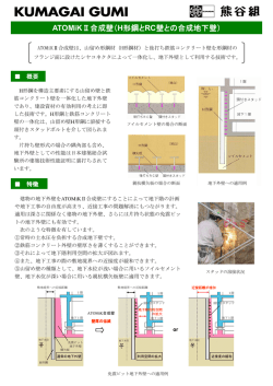 H形鋼とRC壁との合成地下壁