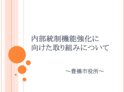 内部統制機能強化に向けた 取り組みについて
