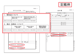 標高改定を行った成果表、点の記の記載例
