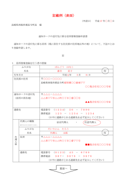 記載例（表面）