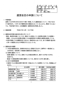 運賃改定の申請について