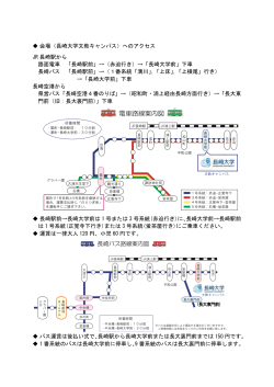 会場（長崎大学文教キャンパス）へのアクセス JR 長崎駅から 路面電車