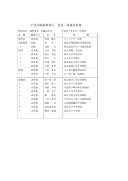 松尾学術振興財団 役員・評議員名簿
