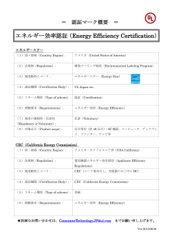 エネルギー効率認証（Energy Efficiency Certification）