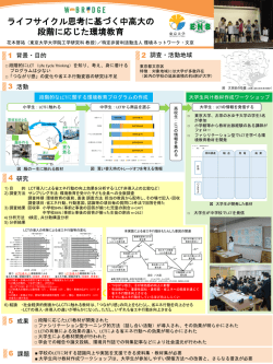 ライフサイクル思考に基づく中高大の 段階に応じた環境教育 - W