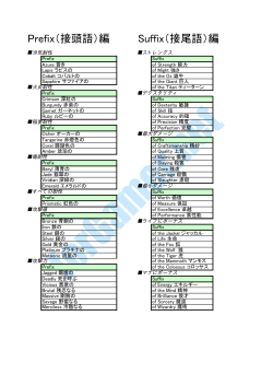 Prefix（接頭語）編 Suffix（接尾語）編