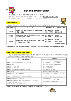 認定こども園・保育所等の利用案内