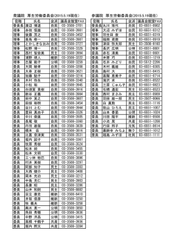 衆議院 厚生労働委員会(2015.5.19現在） 参議院 厚生労働委員会