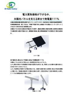 太陽光パネルを支える架台で発電量111