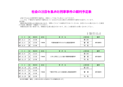 社会の注目を集めた刑事事件の裁判予定表