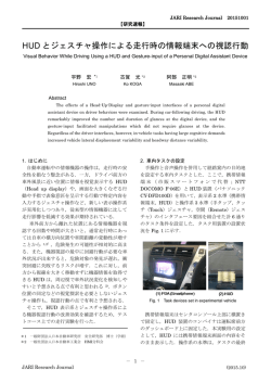 HUD とジェスチャ操作による走行時の情報端末へ