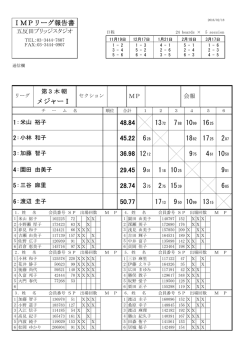 IMPリーグ報告書 メジャーⅠ