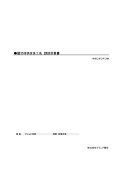 湿式柱状改良工法 設計計算書
