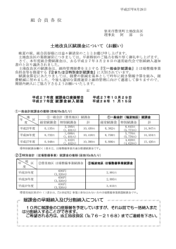 組 合 員 各 位 土地改良区賦課金について（お願い） 賦課金の早期納入