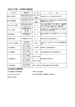 公民館主催教室一覧