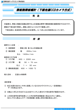 薄板熱間板幅計（下部光源CCDカメラ方式）