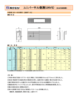 水路幅 300～400(標準) 【縦断T-25】 ユニバーサル側溝(UNVS) ［自由